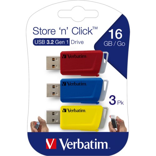 USB 3.0 Stick Store 'n' Click (3x 16GB)